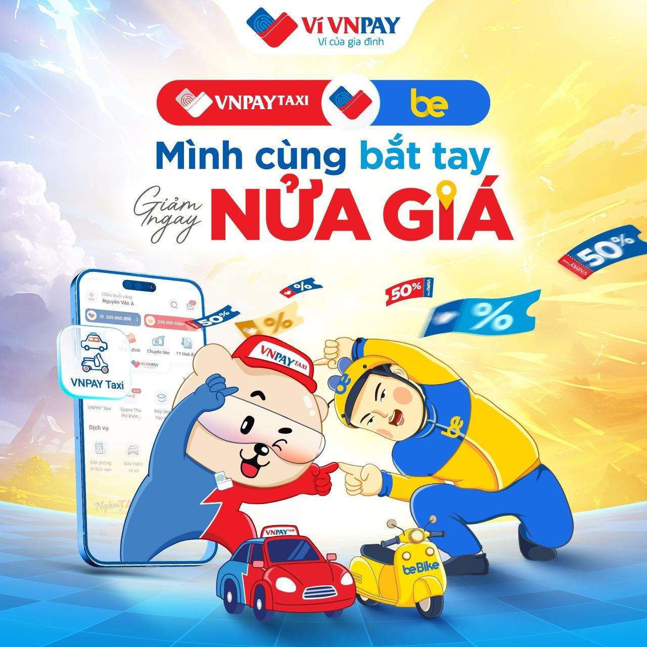 Đặt taxi Be với giá ưu đãi trên ví VNPAY